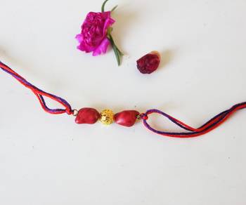 Red And Purple Stone Work Rakhi 1
