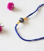 Blue And Gold Meenakari Kundan Work Rakhi