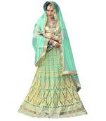 Green embroidered net lehenga choli