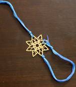Blue And Gold Filigree Star Rakhi