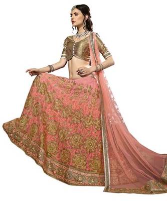 Peack embroidered net lehenga choli 1