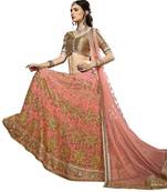 Peack embroidered net lehenga choli