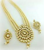 BEAUTIFUL BIG PENDENT KUNDAN PEARL NECKLACE SET
