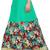 Sea green and maroon georgette crush skirt