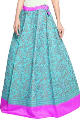 Blue cotton block print skirt 2