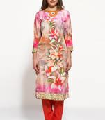 Multicolor printed crepe stitched kurti