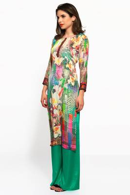 Multicolor printed crepe stitched kurti 2