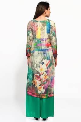Multicolor printed crepe stitched kurti 3