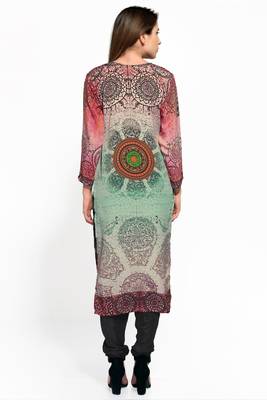 Multicolor printed crepe stitched kurti 3