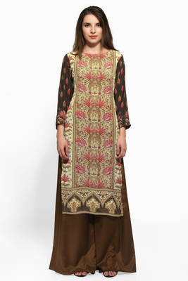 Multicolor printed crepe stitched kurti 1