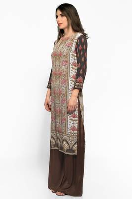 Multicolor printed crepe stitched kurti 2
