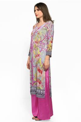 Multicolor printed crepe stitched kurti 2