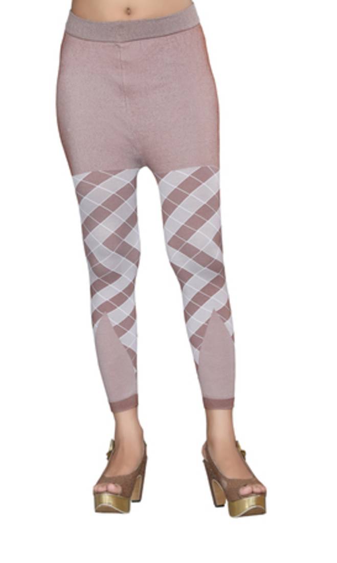 Pinkish grey cotton lycra free size leggings