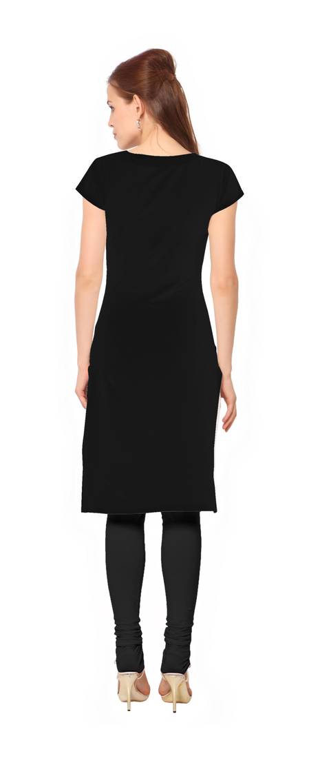 Peach printed crepe stitched kurti