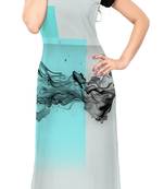 Green printed crepe stitched kurti