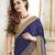 blue embroidered satin saree with blouse