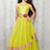 yellow satin designer embroidered partywear kids gown kids wear