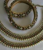 Designer Multi colour Anklets with Traditional Multi colour Bangles