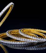 Silgle Line Cz Stone Studden Big Stones Bangles