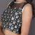 Black silver embroidered velvet blouse