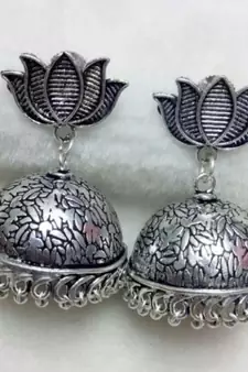 Tribal german silver jhumka earring