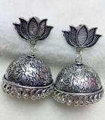 Tribal german silver jhumka earring