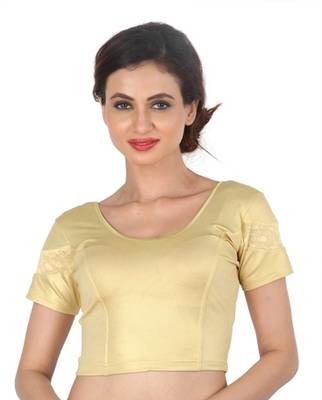 Gold hosiery plain stitched blouse 1