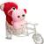 Pink Cycle Rikshaw With Couple Teddybear Sitting N Cycle