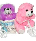 Cute Bubbly Teddybear Ridding On Tricycle Cycle Valentine Gift Set