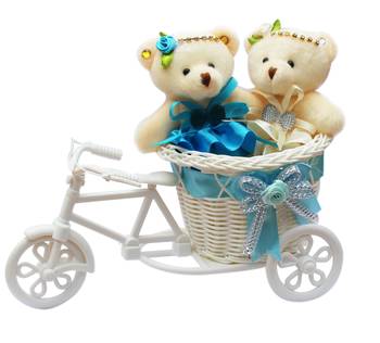 Cute Bubbly Teddy Girls Love Basket Cycle Valentine Gift Set 1
