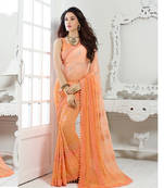 chiffon saree by voovilla (Orange)