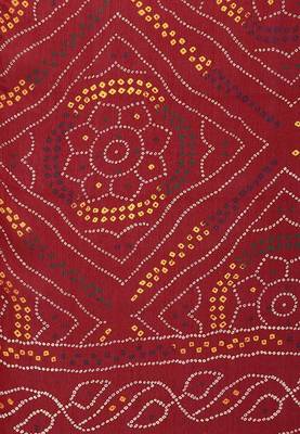 Maroon Chunri Print Crepe Saree Without Blouse 2
