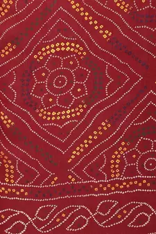 Maroon Chunri Print Crepe Saree Without Blouse