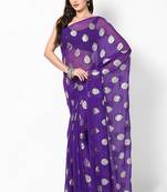 Purple Chiffon Saree Without Blouse