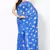Teal Blue Chiffon Printed Saree