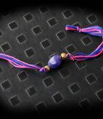 Blue And Pink Stone Work Rakhi