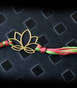 Green And Pink Lotus Rakhi