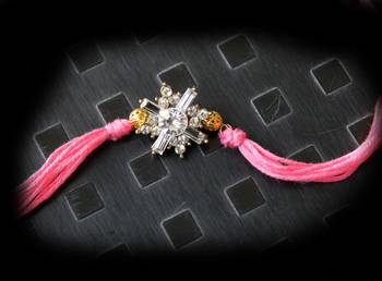 Pink Crystal Rakhi 1