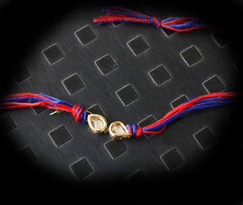 Red And Blue Kundan Rakhi 1