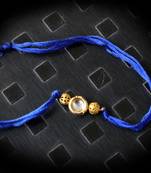Blue Kundan Gold Rakhi
