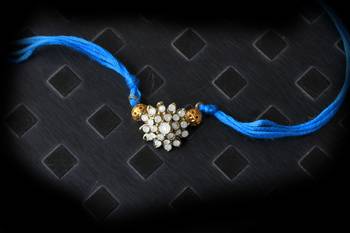 Blue Crystal Rakhi 1