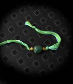 Green And Turquoise Stone Work Rakhi