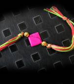 Pink And Green Stone Rakhi