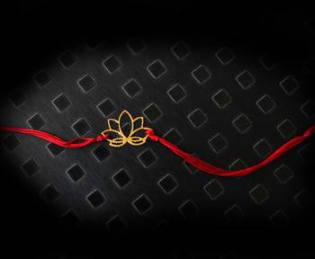 Red And Gold Lotus Rakhi 1