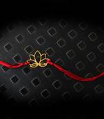 Red And Gold Lotus Rakhi