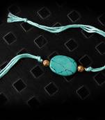 Turquoise Stone Work Rakhi