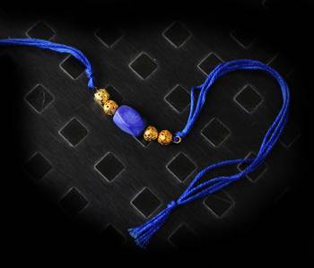Blue And Gold Stone Rakhi 1