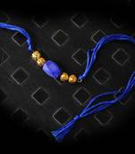 Blue And Gold Stone Rakhi