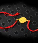 Red And Yellow Stone Work Rakhi