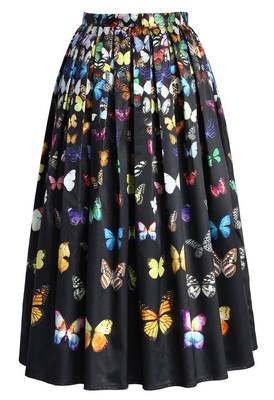 Multicolor printed faux georgette free size skirts 1